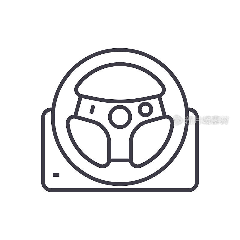 helm vector line icon, sign, illustration on background, editable strokes